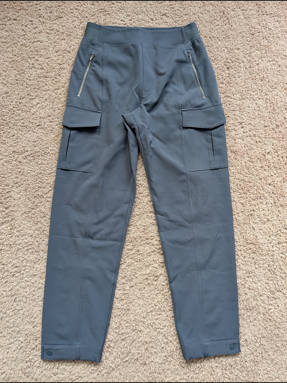 Athleta Womens Slate Blue Textured Endless High Rise Utility Cargo Pant Size 4